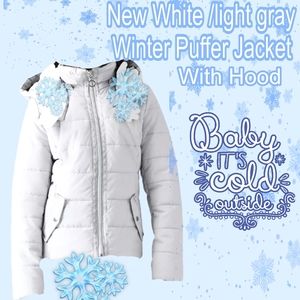 NWT GIRLS PUFFER Winter coat w hood&  layered look